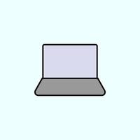 computer color vector icon, vector illustration on dark background
