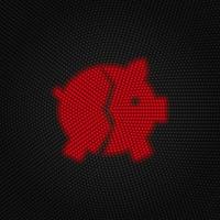 Bank, broken, piggy vector Light red color retro style vector icon on white background