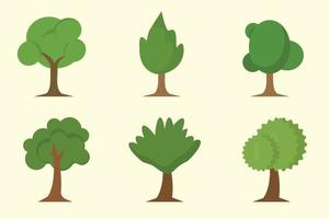 Set of Natural Tree Illustration Design vector