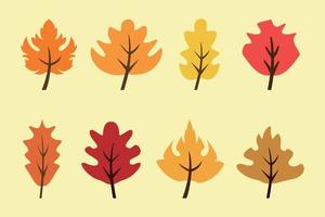 un conjunto de diferente otoño hojas ilustración diseño vector