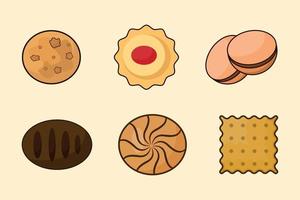 Set of Different Cookies Including a Biscuit Illustration Design vector