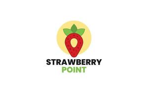Strawberry Point Logo for Fruit and Vegetable Company. vector