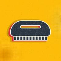 brush, cleaning pop art, retro icon. Vector illustration of pop art style on retro background