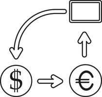 Line vector icon business report, cashflow. Outline vector icon on white background