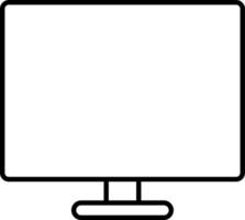 Line vector icon monitor, computer. Outline vector icon on white background