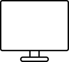 Line vector icon monitor, computer. Outline vector icon on white background