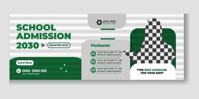 School Admission timeline Cover and Web Banner Template vector