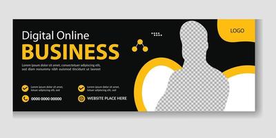 Corporate business social media design timeline cover template web banner design vector