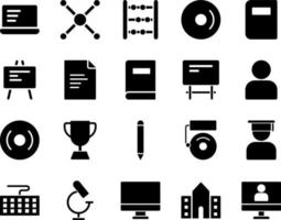 School and Education Icons set. computer, notebook. Vector Illustration Set Of Simple Training Icons. Elements Presentation, Demonstration, University on white background