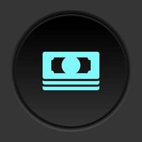 Round button icon, Bags, shopping. Button banner round, badge interface for application illustration on dark background vector