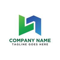 LN letter logo template with green blue gradient color. vector