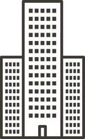 Building, outline, icon - Building vector icon on white background