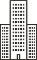 Building, outline, icon - Building vector icon on white background