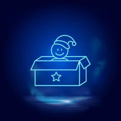 Christmas, email neon icon. Smoke effect neon style vector icons