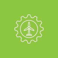 Setting, wind energy, battery icon - Vector. Simple element illustration from UI concept. Setting, wind energy, battery icon - Vector. Infographic concept vector illustration. on white background