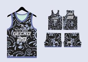 Set Pattern Print basketball uniform jersey vector