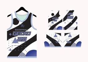 Set Pattern Print basketball uniform jersey vector