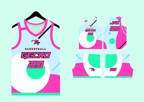 Set Pattern Print basketball uniform jersey vector