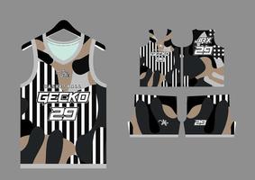 Set Pattern Print basketball uniform jersey vector