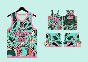 Set Pattern Print basketball uniform jersey vector