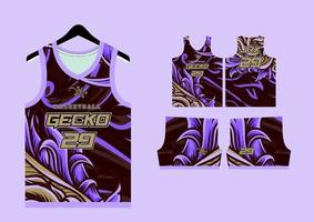 Set Pattern Print basketball uniform jersey vector