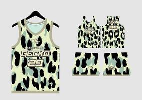 Set Pattern Print basketball uniform jersey vector