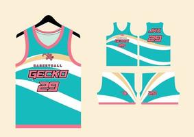 Set Pattern Print basketball uniform jersey vector