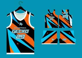 Set Pattern Print basketball uniform jersey vector