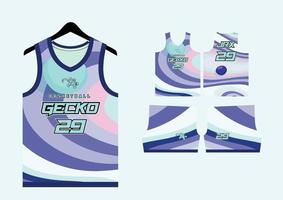 Set Pattern Print basketball uniform jersey vector