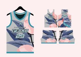 Set Pattern Print basketball uniform jersey vector