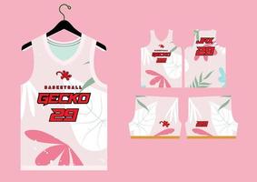 Set Pattern Print basketball uniform jersey vector