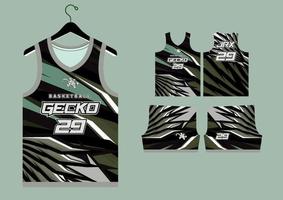 Set Pattern Print basketball uniform jersey vector