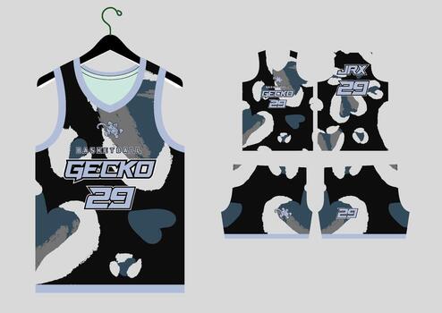conjunto modelo impresión baloncesto uniforme jersey vector