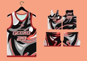 Set Pattern Print basketball uniform jersey vector