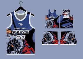 Set Pattern Print basketball uniform jersey vector