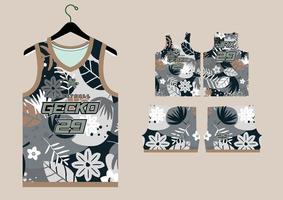 Set Pattern Print basketball uniform jersey vector