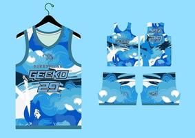 Set Pattern Print basketball uniform jersey vector