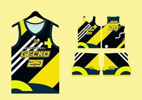 Set Pattern Print basketball uniform jersey vector