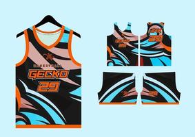 Set Pattern Print basketball uniform jersey vector