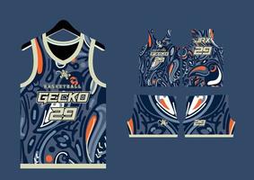 Set Pattern Print basketball uniform jersey vector