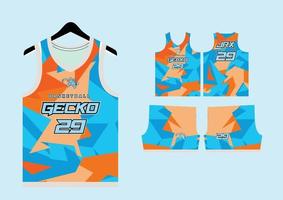 Set Pattern Print basketball uniform jersey vector