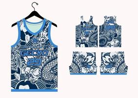 Set Pattern Print basketball uniform jersey vector