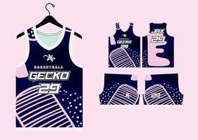 Set Pattern Print basketball uniform jersey vector