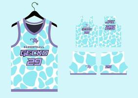 Set Pattern Print basketball uniform jersey vector