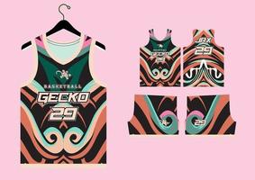 Set Pattern Print basketball uniform jersey vector