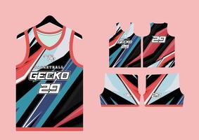 Set Pattern Print basketball uniform jersey vector