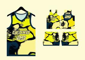 Set Pattern Print basketball uniform jersey vector