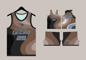 Set Pattern Print basketball uniform jersey vector