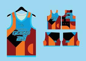 Set Pattern Print basketball uniform jersey vector