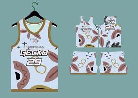 Set Pattern Print basketball uniform jersey vector